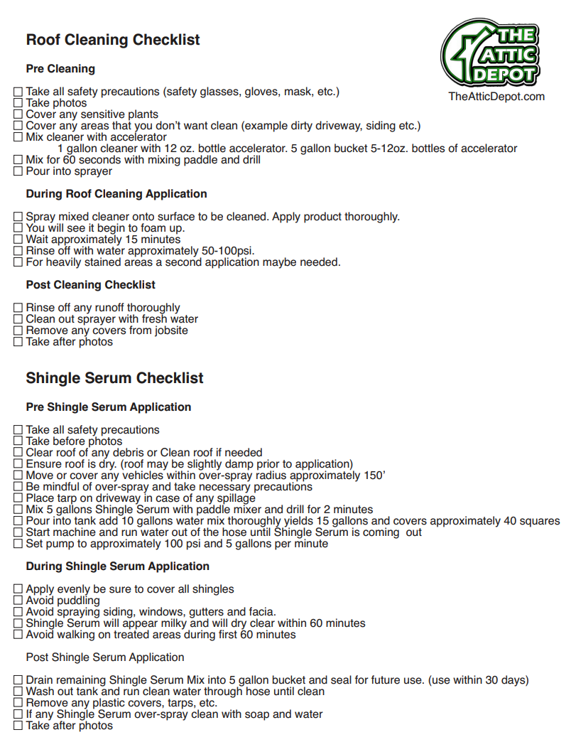 Cleaner and Serum checklist preview