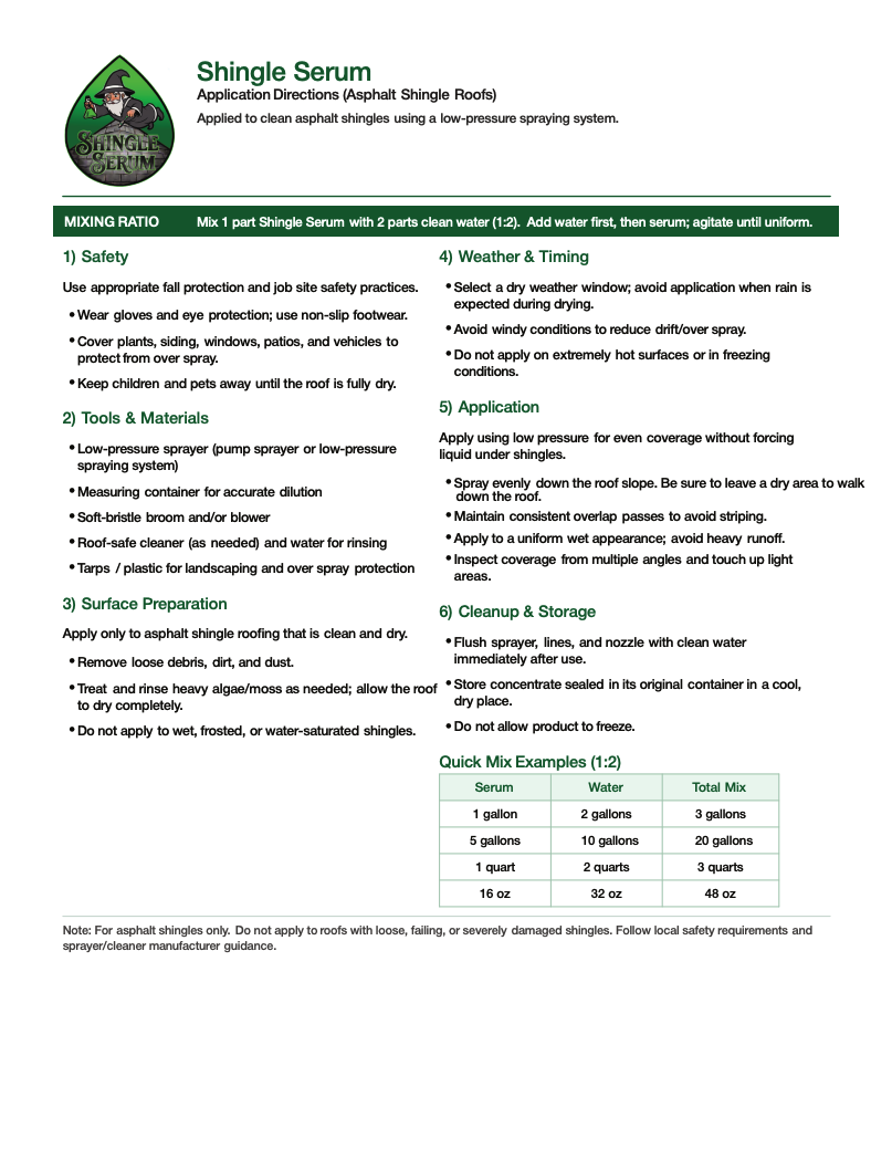 Shingle Serum Application Directions Preview