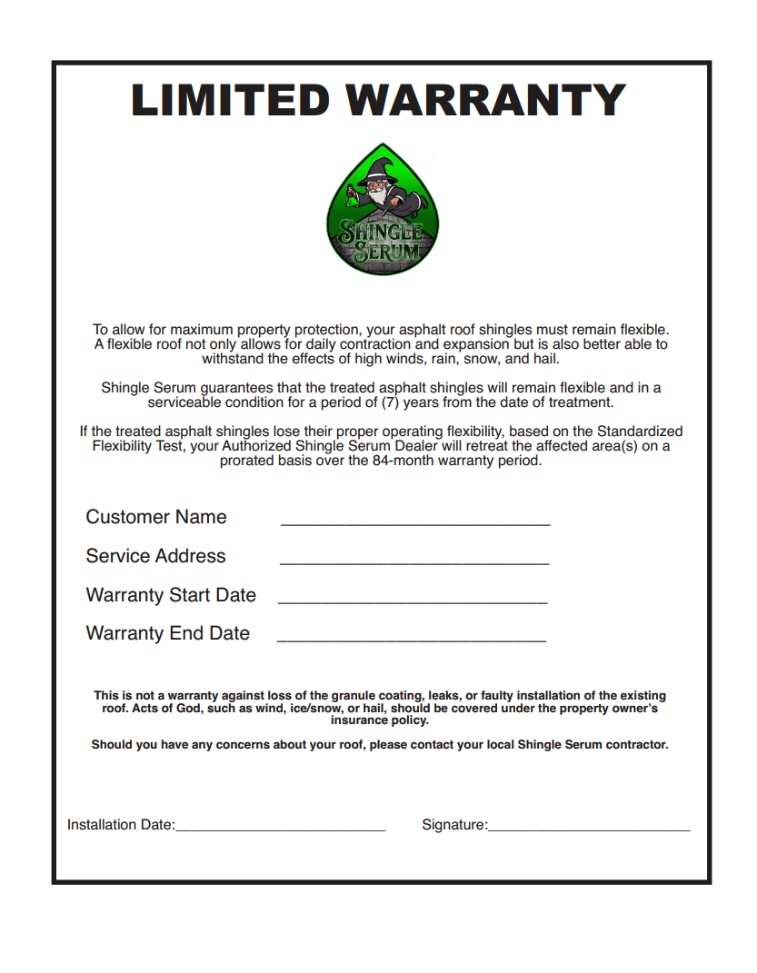 Shingle Serum Warranty Preview